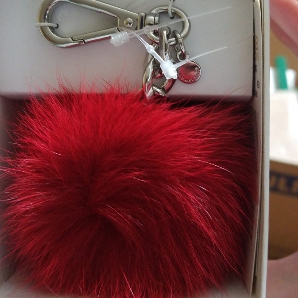 Michael Michael Kors Fur Key Charm Red